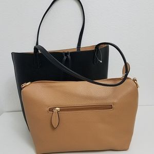 NEW Imoshion Black/Tan Reversible Bag-in-Bag Tote